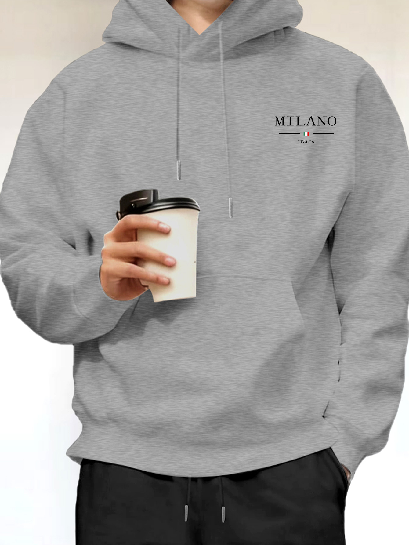 Street Fashion Milan - Moletom Masculino Minimalista com Estampa de