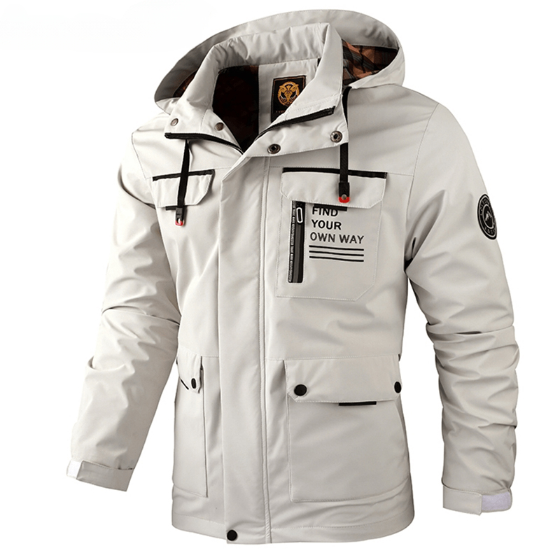 Windbreak Shell Jacket - Moda masculina casual blusão com capuz