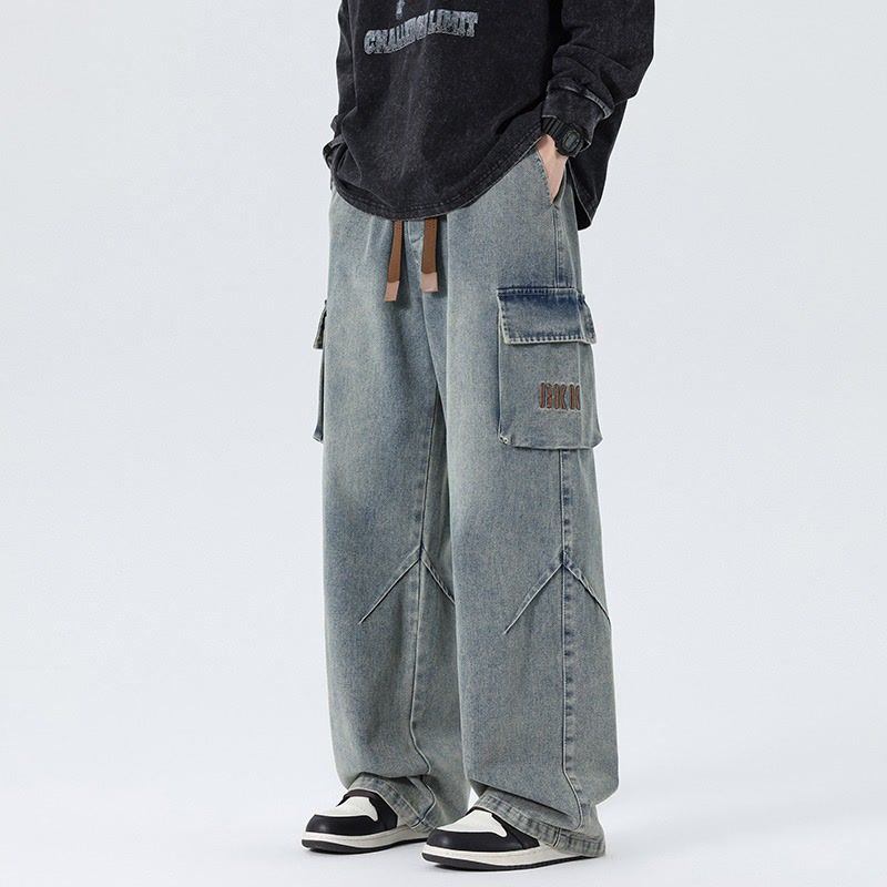 Cargo Pant Wide - Calças Cargo Masculinas de Perna Larga,