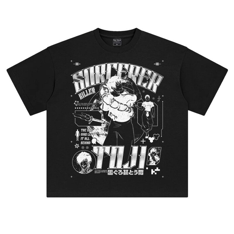 Street Fashion Model - Camiseta Gráfica de Verão Jujutsu Kaisen