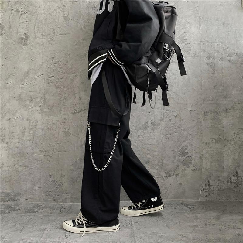 Cargo Pant Wide - Calças Cargo Estilo Coreano Hip Hop