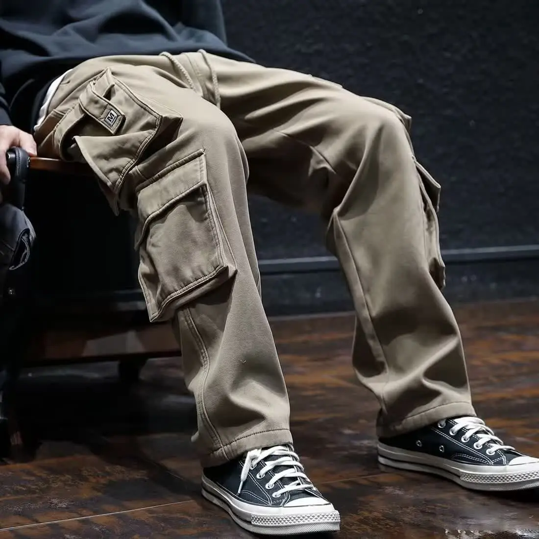 Cargo Pant Wide - Calças largas multi bolso homem tamanho