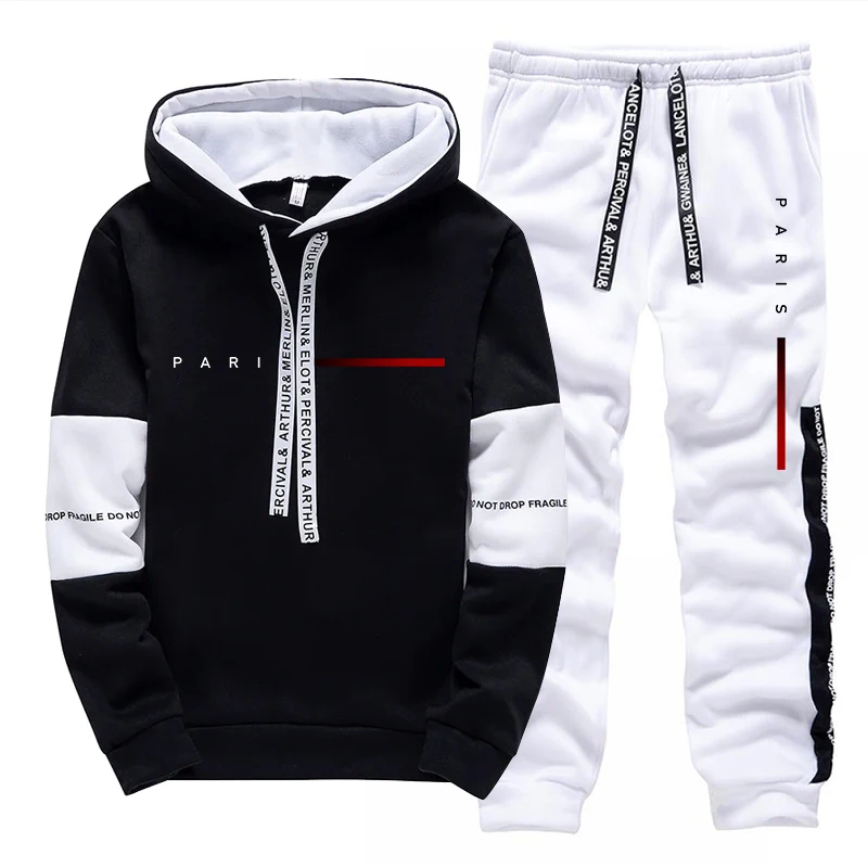 Street Fashion Art - Conjunto Masculino de Moletom com Capuz
