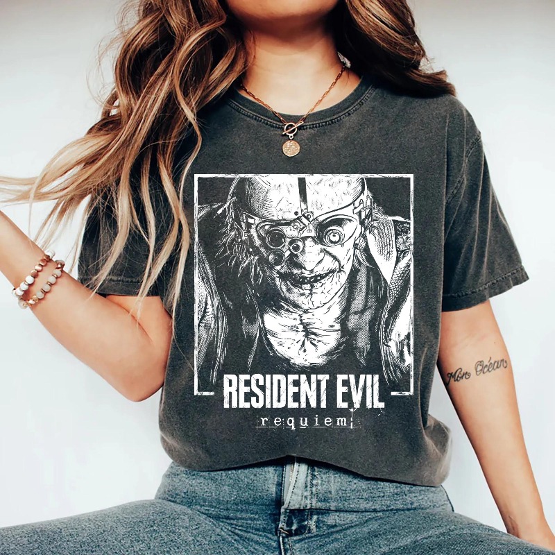 Street Fashion Style Male - Camiseta Retro Resident Evil 9 Requiem