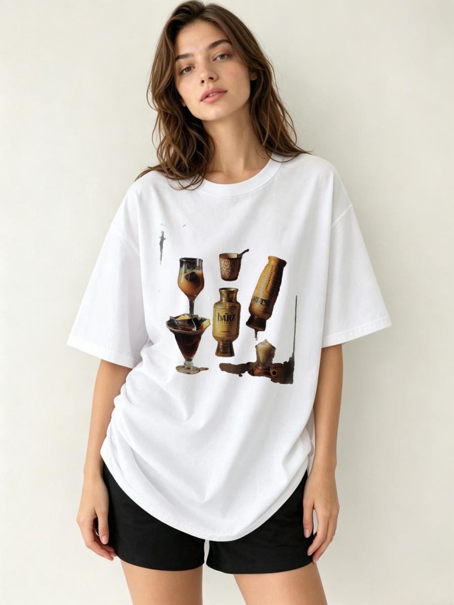 Japanese Street Fashion Female - Camisetas com Estampa de Caracteres Kanji