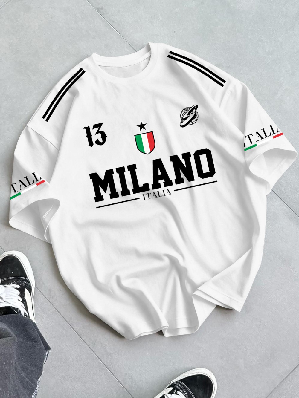 Street Fashion Milan - Camiseta Masculina Criativa de Verão Europeia