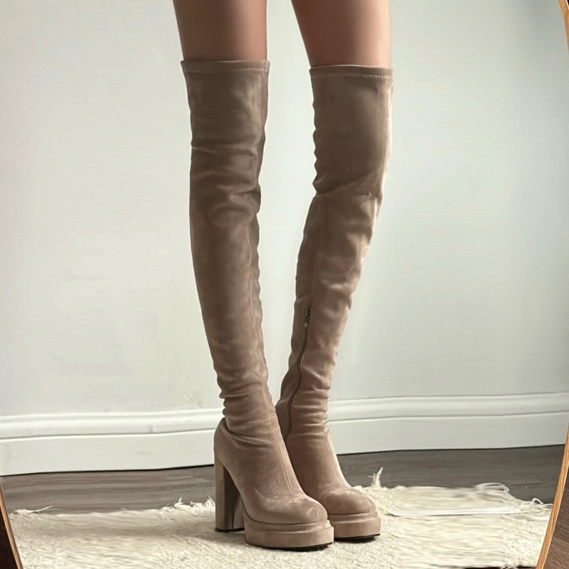 Street Fashion Rome - Botas Femininas de Salto Alto Grosso