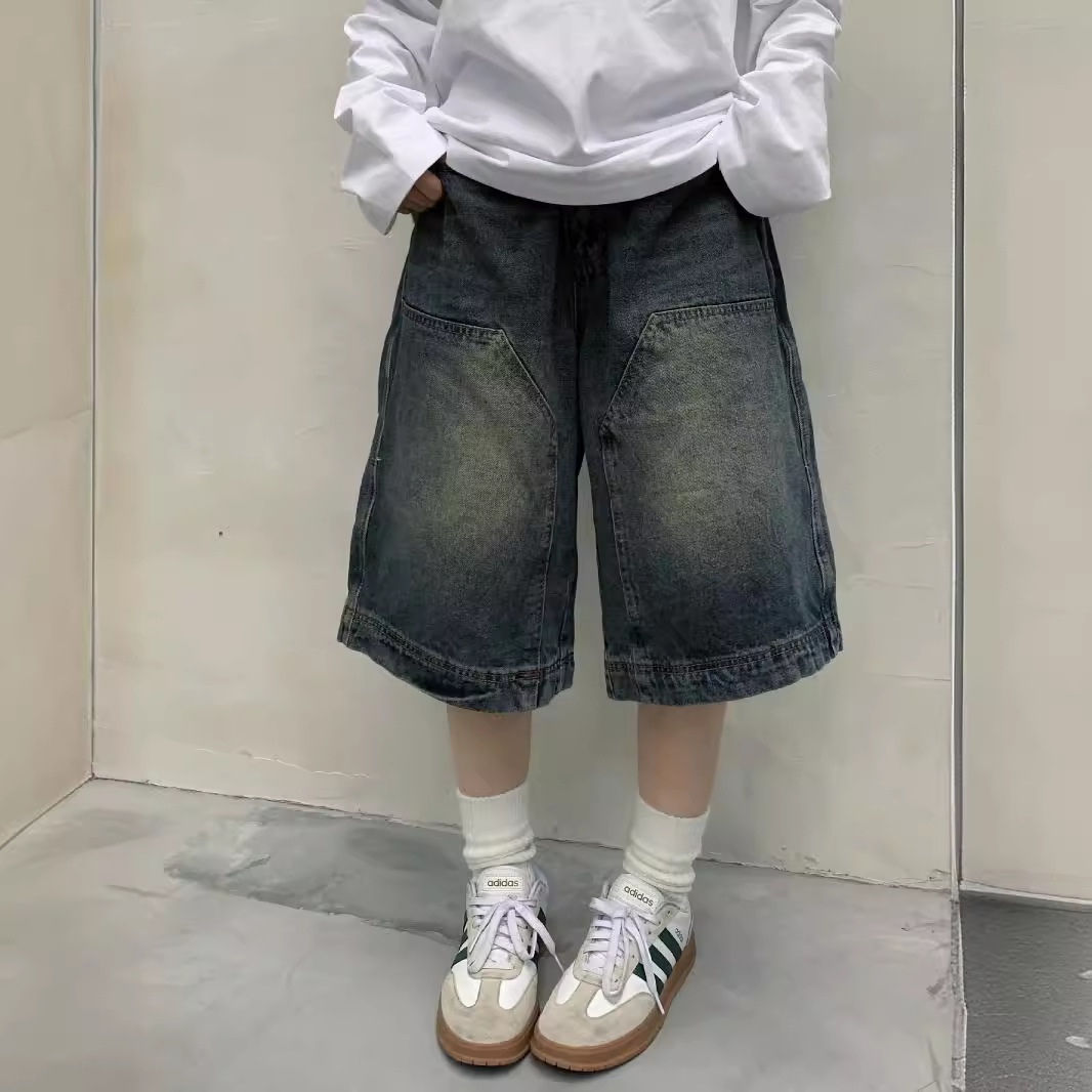Street Fashion Art - Mulheres y2k vintage baggy jean shorts