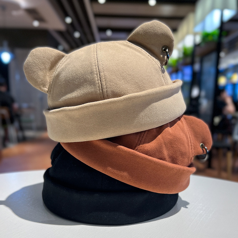 Bucket Hat Embroidered - Boné Unissex com Orelhas de Gato,