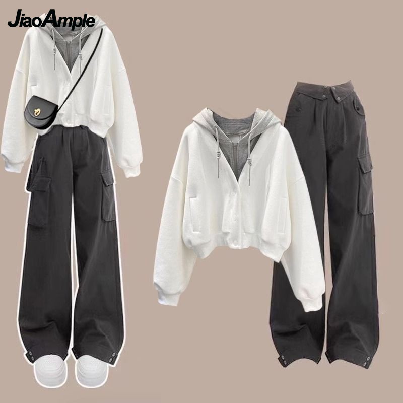 Street Fashion Korean - Primavera outono feminino novo conjunto de