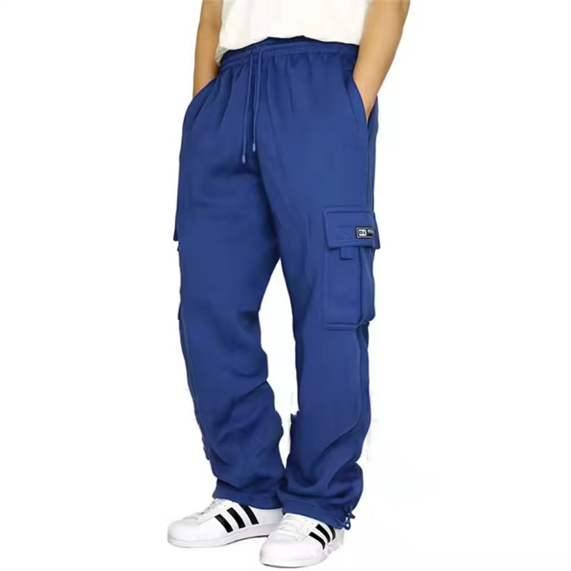 Cargo Pant Wide - Calças de moletom masculinas casuais para