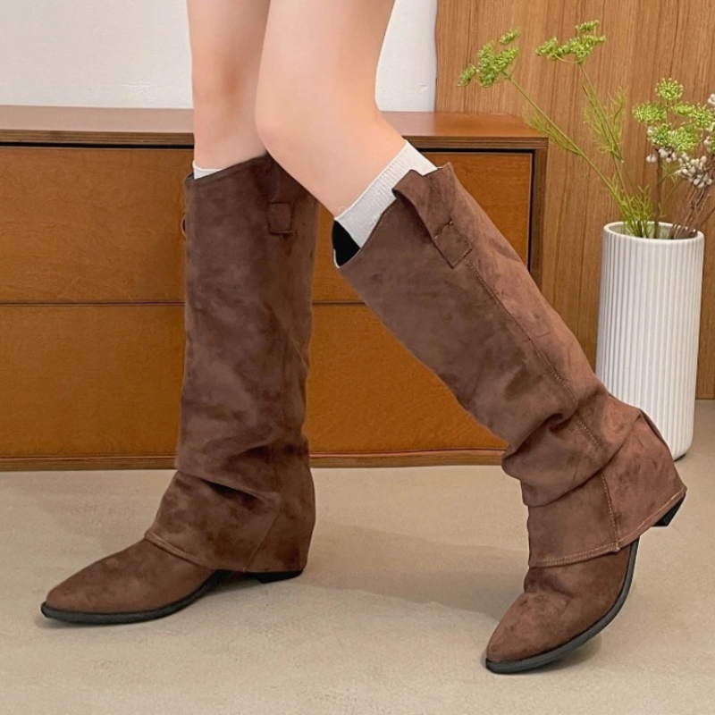 Street Fashion Rome - Botas Femininas de Cano Alto Vintage