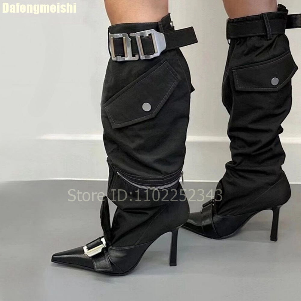 Street Fashion Rome - 2026 outono feminino joelho-botas altas fivela