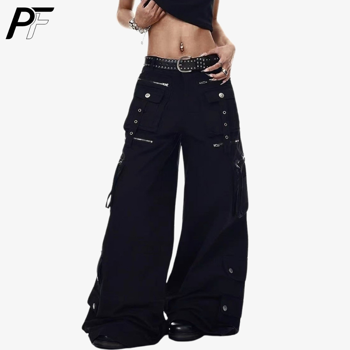 Cargo Pant Wide - Calças Cargo de Perna Larga Grunge