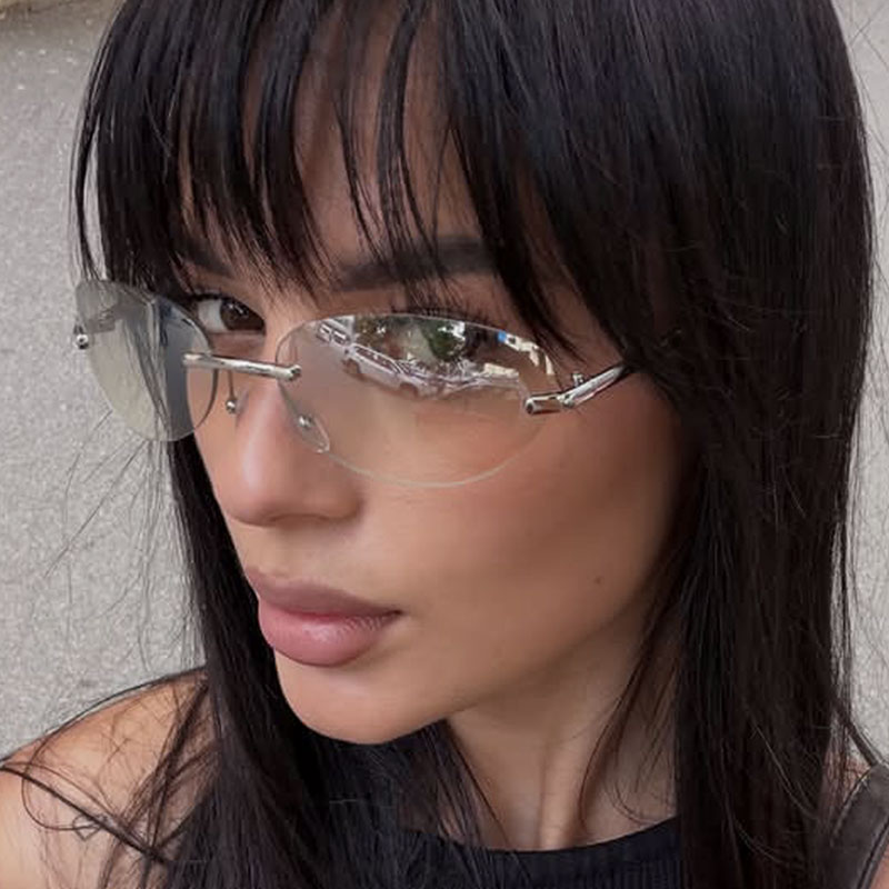 Street Fashion Glasses - Óculos de Sol Ovais Sem Armação