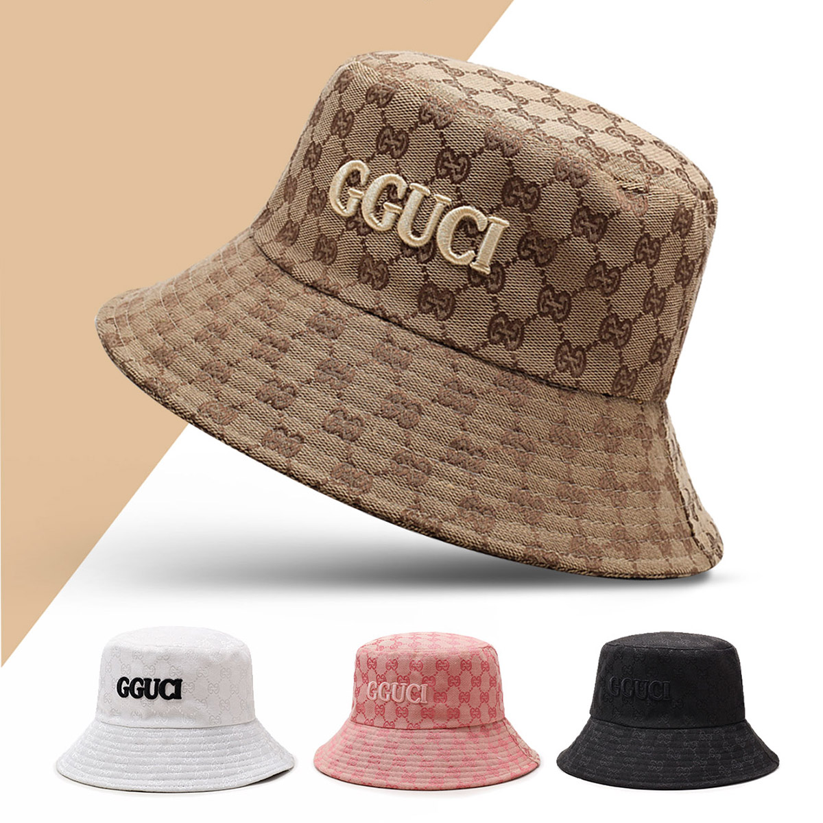 Bucket Hat Embroidered - Unissex preto e branco letras bordadas