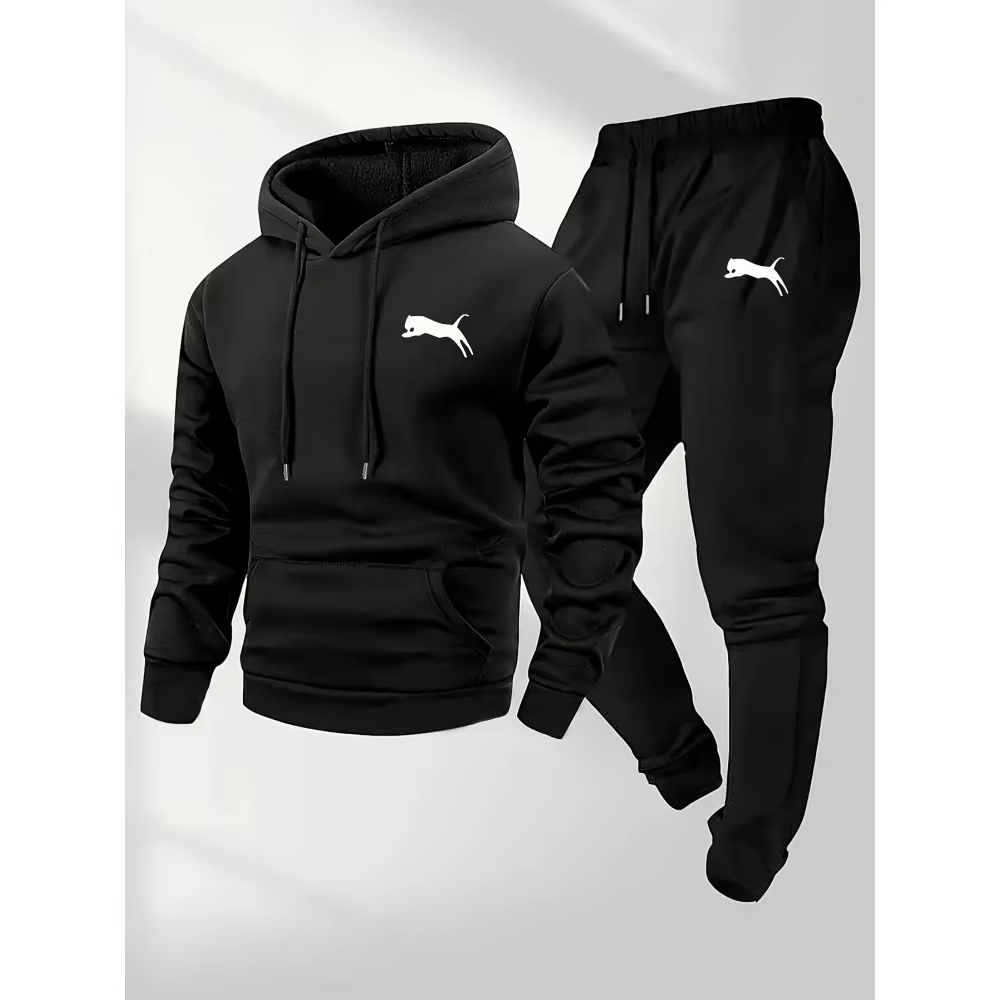 Street Fashion Art - Conjunto Masculino de Moletom com Capuz