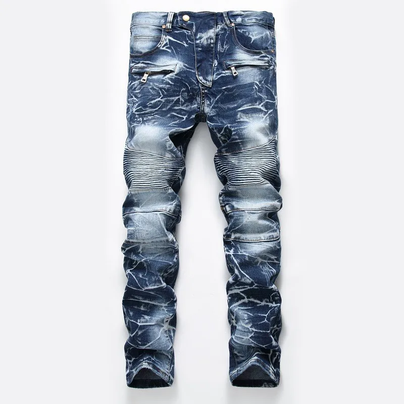 Street Fashion Style Male - Bolso com zíper retro nostálgico jeans