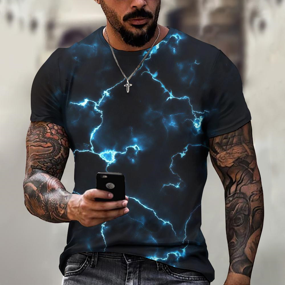 Camiseta gráfica relâmpago mas - Street Fashion Style Male avaliação e preço