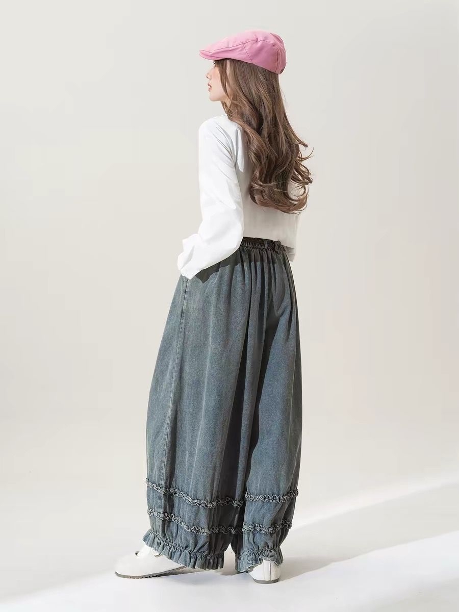 Calças Femininas Largas de Cor - Japanese Street Fashion Female avaliação e preço