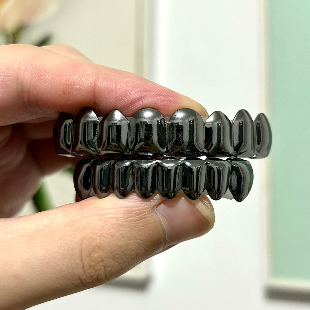 YOUNGX Grillz Dentários Pretos - Street Fashion Jewelry avaliação e preço