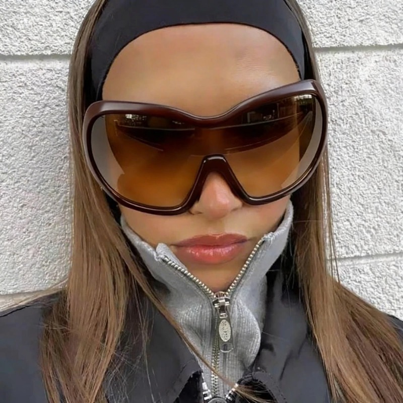 Óculos de sol oversized Y2K On - Street Fashion Glasses avaliação e preço