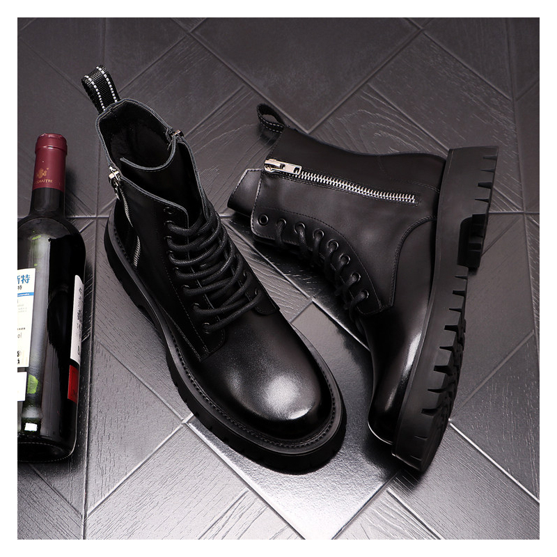 Botas de Couro Genuíno de Luxo - Street Fashion Luxury avaliação e preço