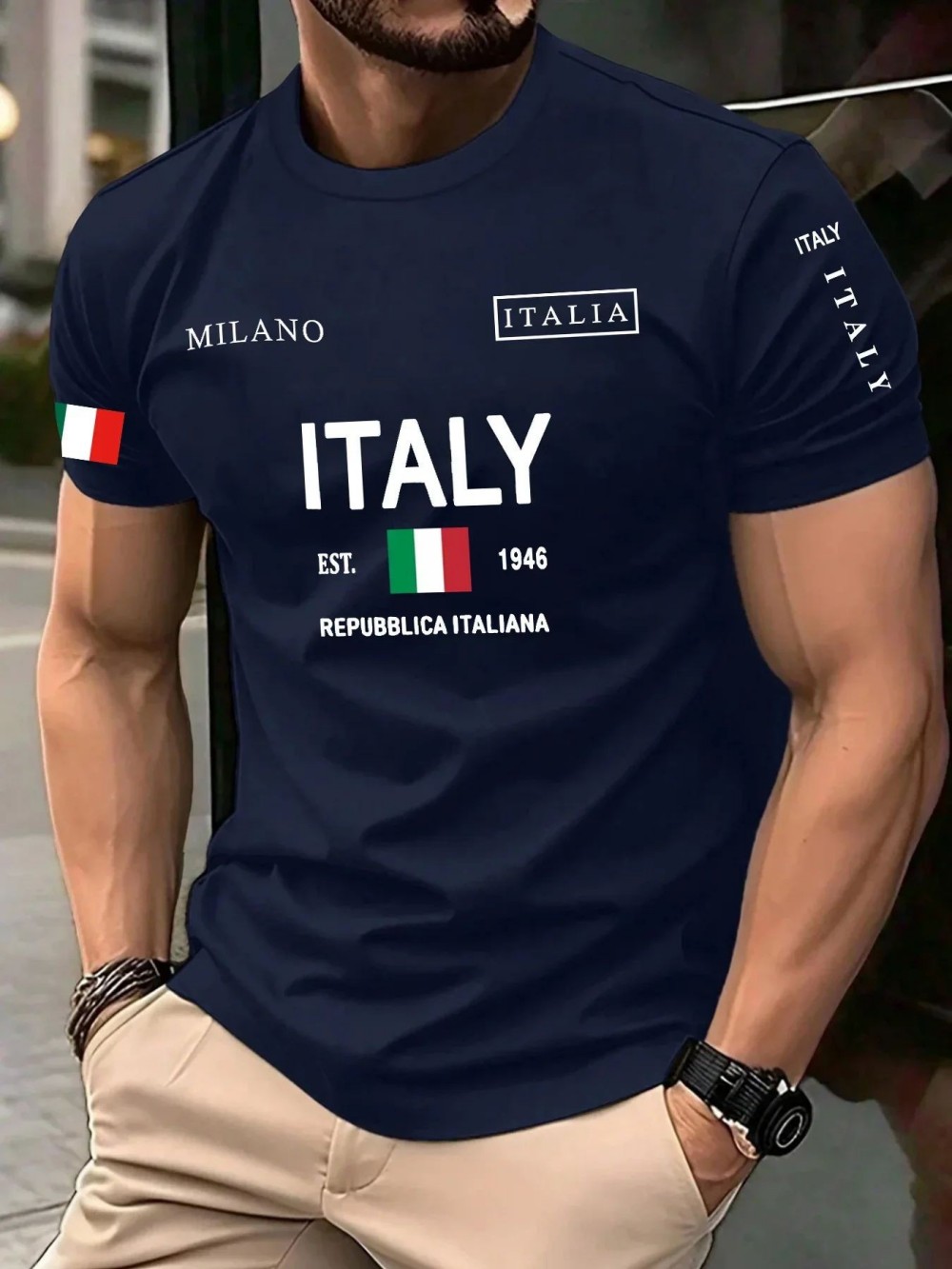 Camiseta Masculina de Verão Eu - Street Fashion Milan avaliação e preço