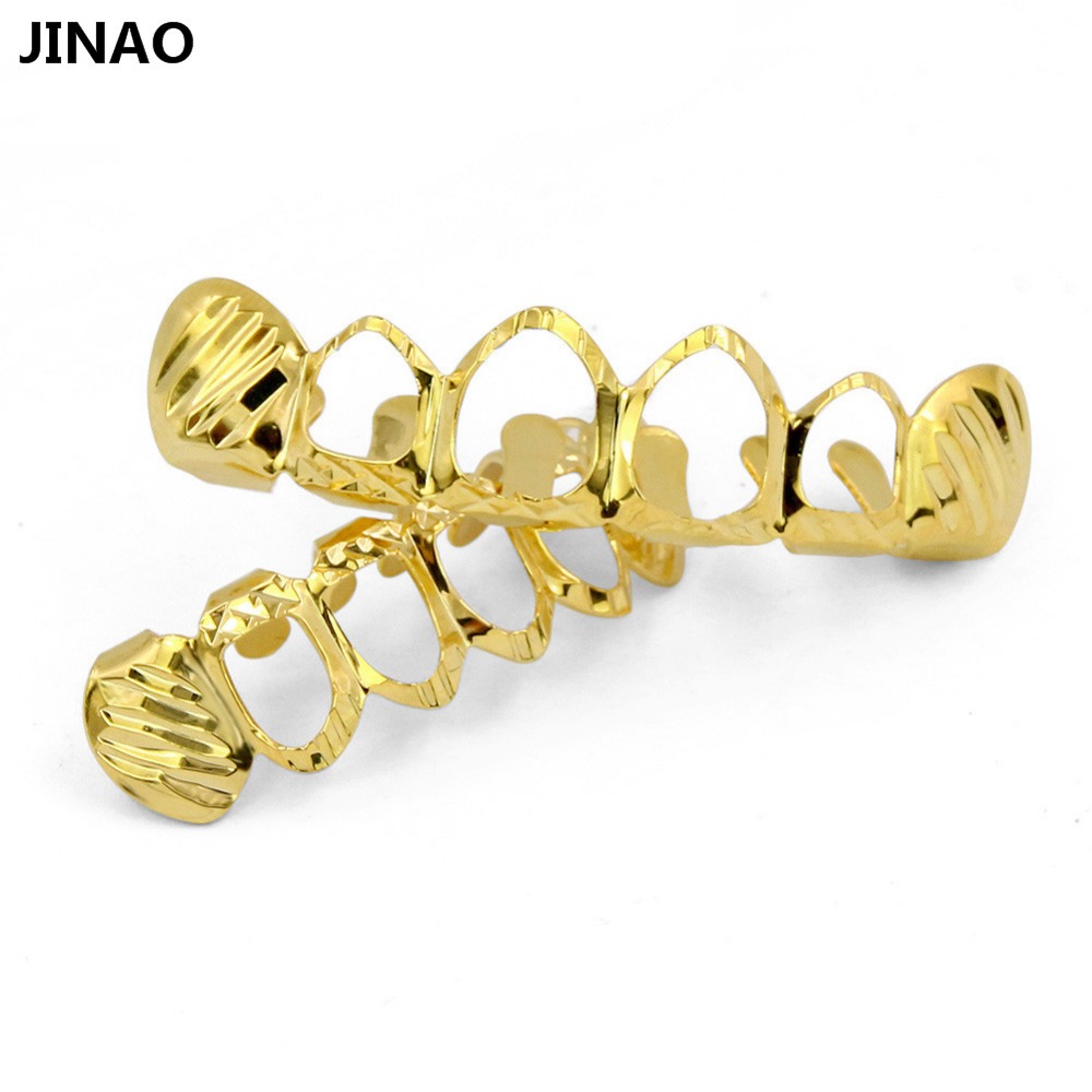 JINAO-Conjunto D-Cut Grillz, c - Street Fashion Jewelry avaliação e preço
