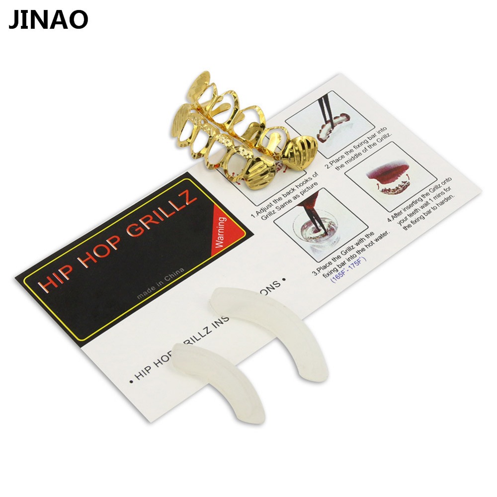 JINAO-Conjunto D-Cut Grillz, c - Street Fashion Jewelry avaliação e preço