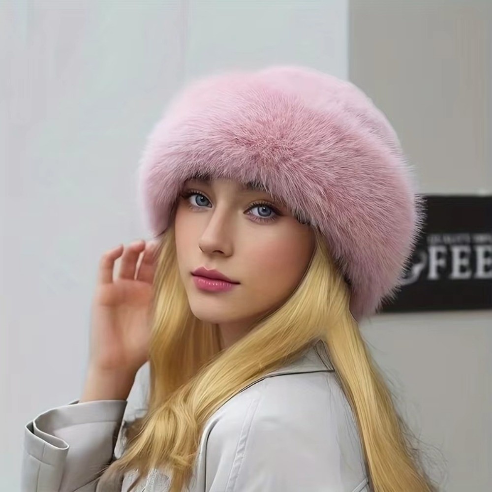 Novo chapéu de inverno de pele - Bucket Hat Embroidered avaliação e preço