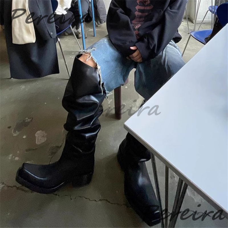 Botas de sola grossa sobre o j - Street Fashion Rome avaliação e preço