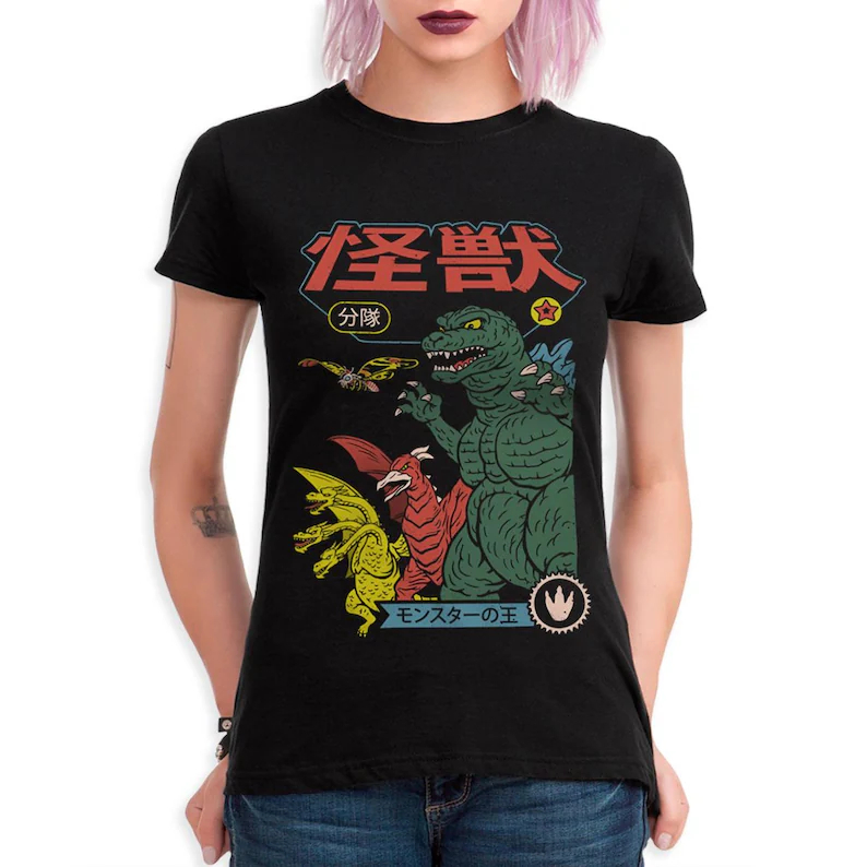 Camiseta Gráfica Godzilla Goji - Street Fashion In Japan avaliação e preço