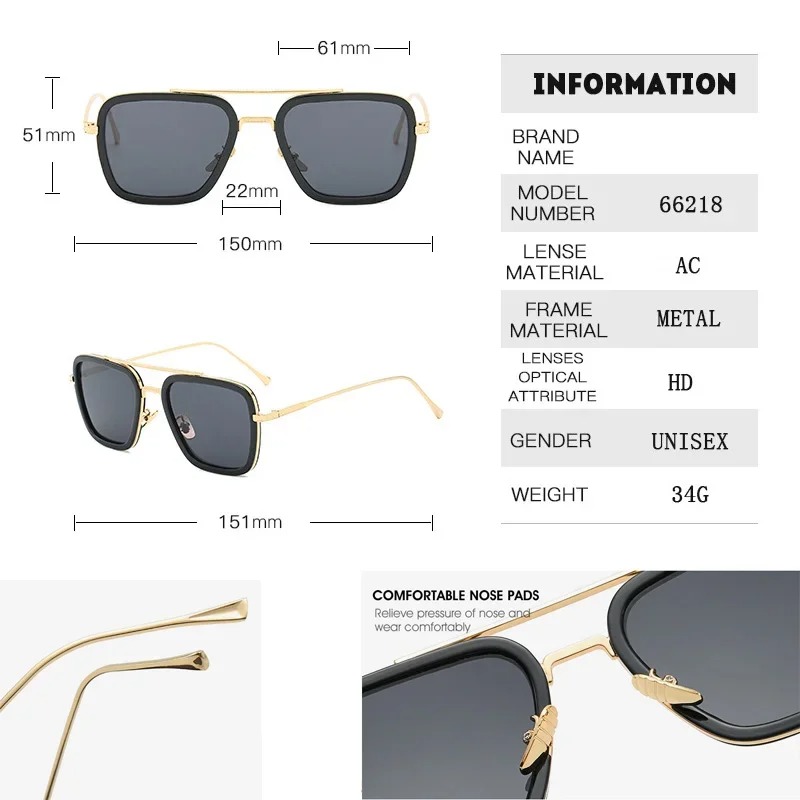 Óculos de Sol Steam Punk Tony  - Street Fashion Glasses avaliação e preço